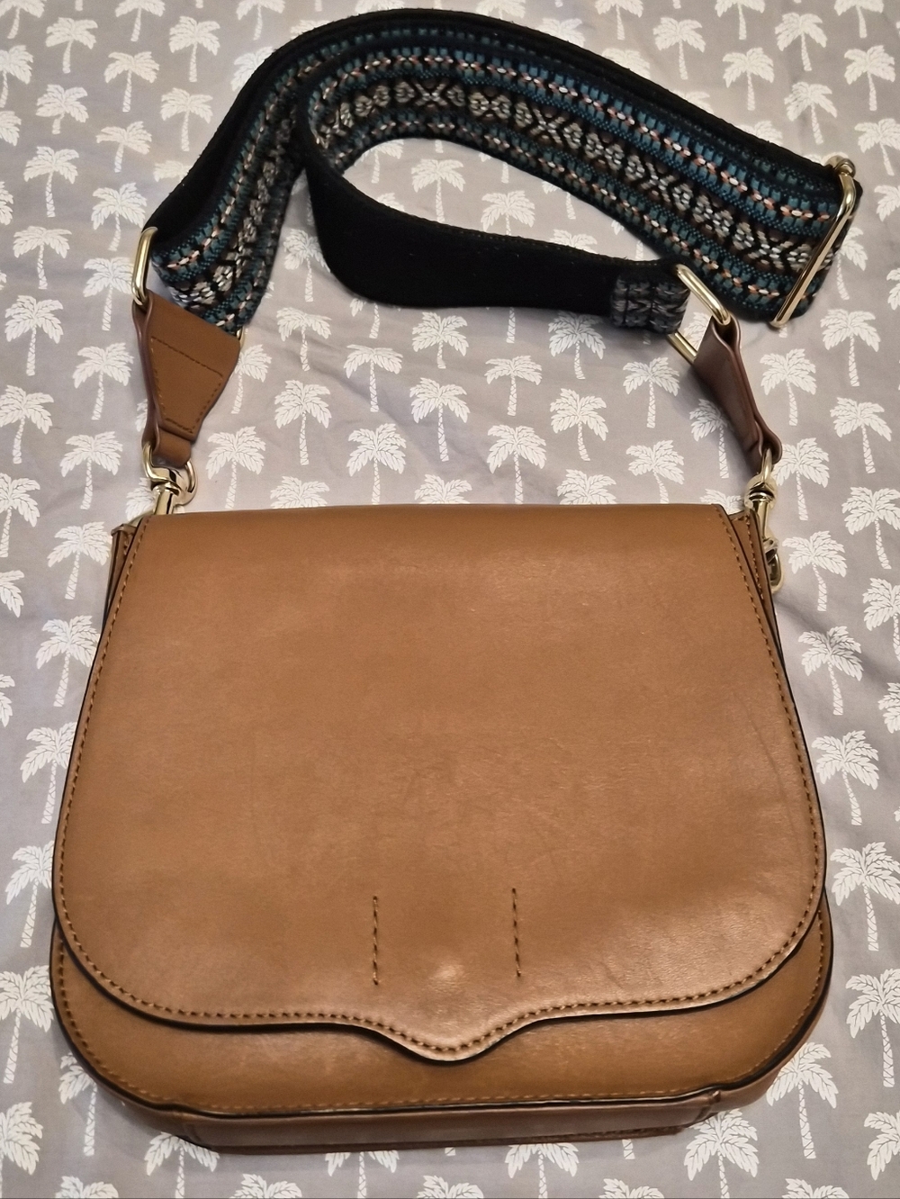 Leather Crossbody Saddle Bag